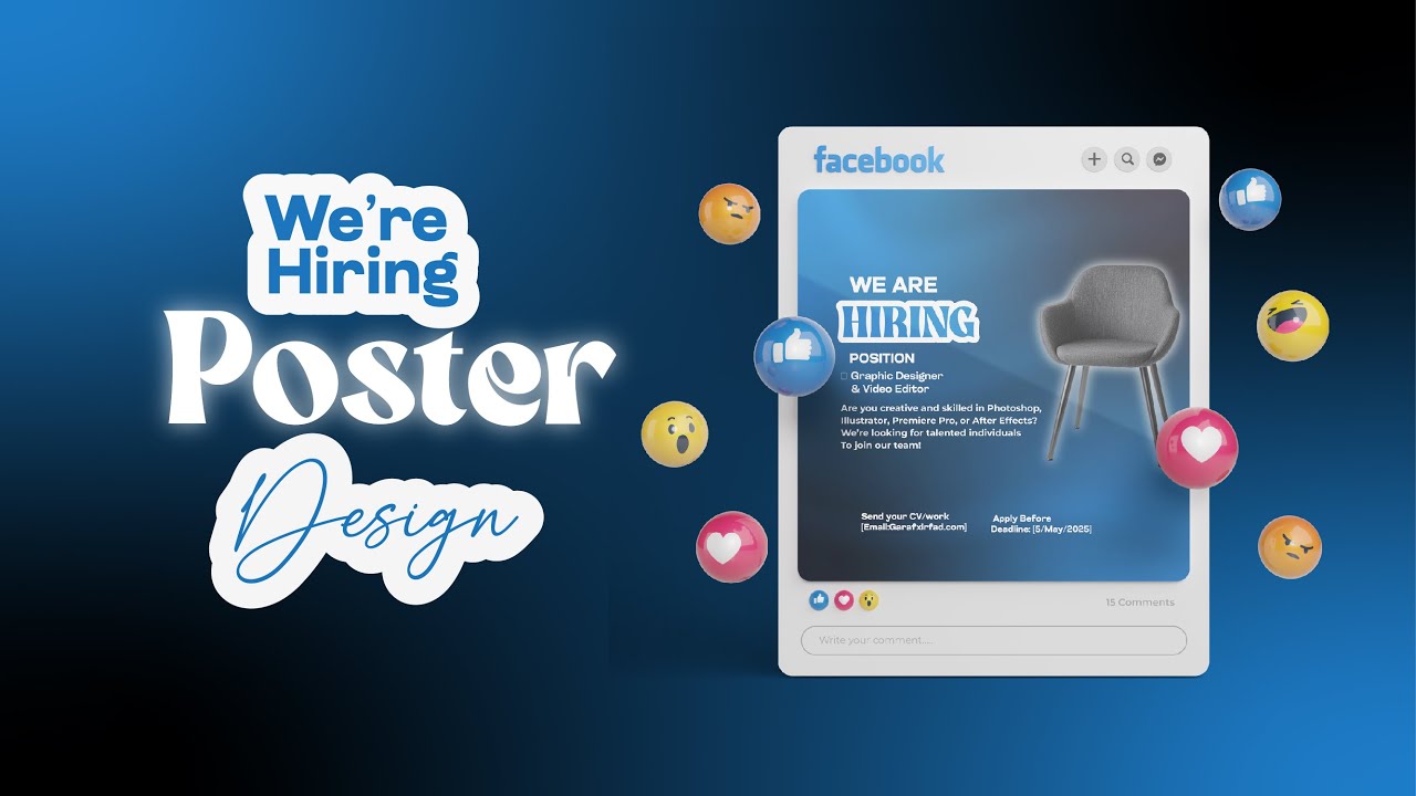 Poster Social Media We'are Hiring  Sida lo sameeyo Postska xayeysiimaha Fursadaha shaqo