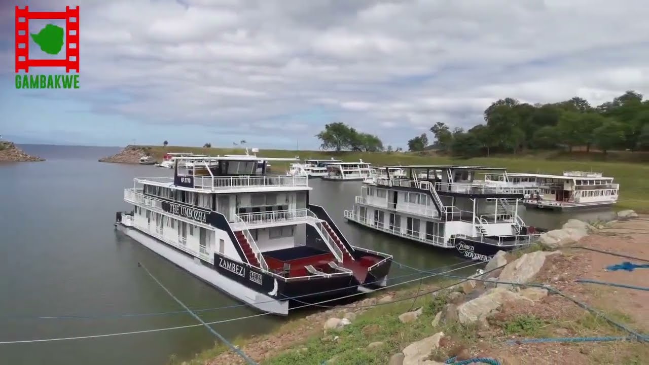 Over 50 House boats in Kariba, Zimbabwe, Marineland Harbour