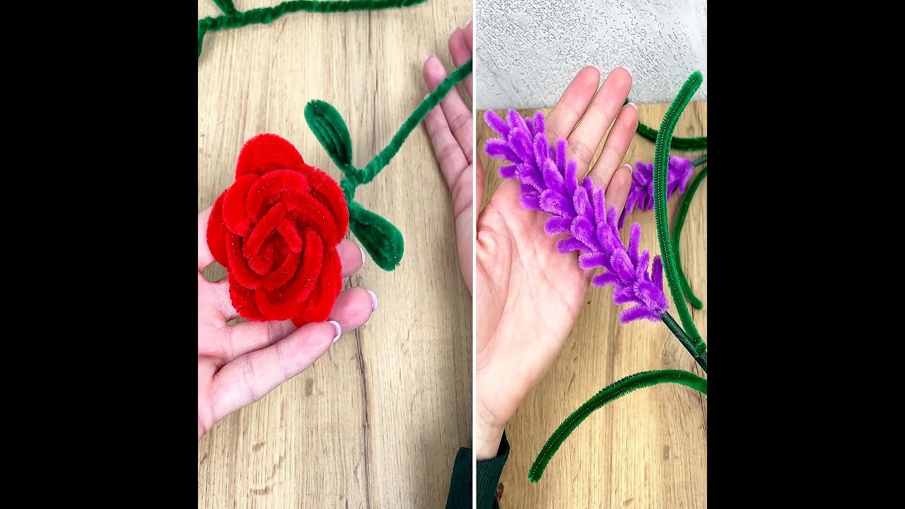 2 Idee per realizzare fiori finti con gli scovolini decorativi😍