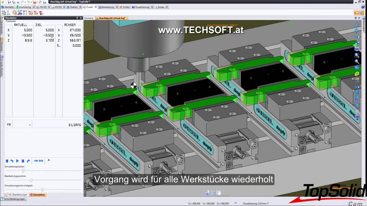 TopSolid - Mehrfachaufspannung mal anders positioniert