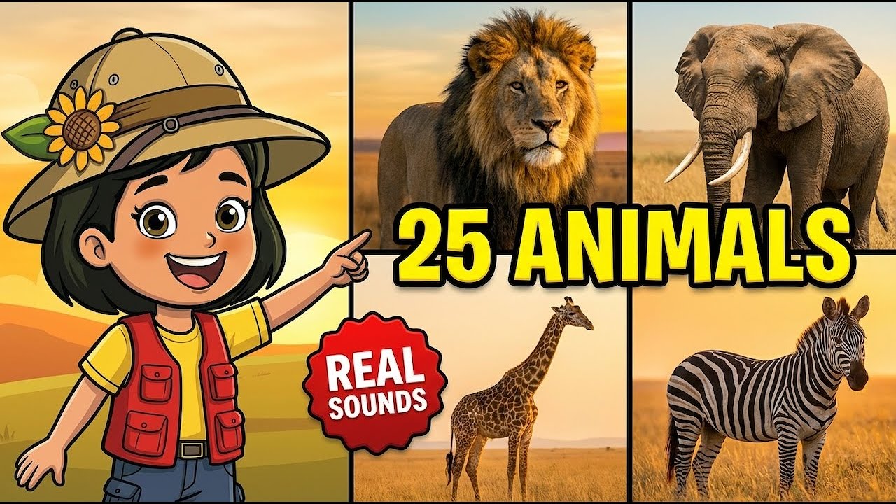 Learn About Wild Animals with Sunny 🦁 | Real Animals, Follow-Along Moves & Dance Rewards