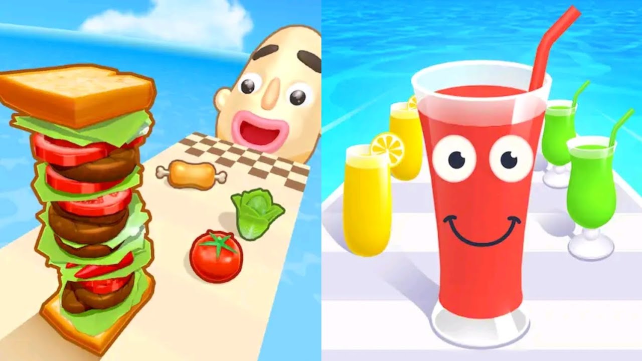 Sandwich Runner VS Juice Run MAX LEVELS UNLOCKED SPEEDRUN Gameplay