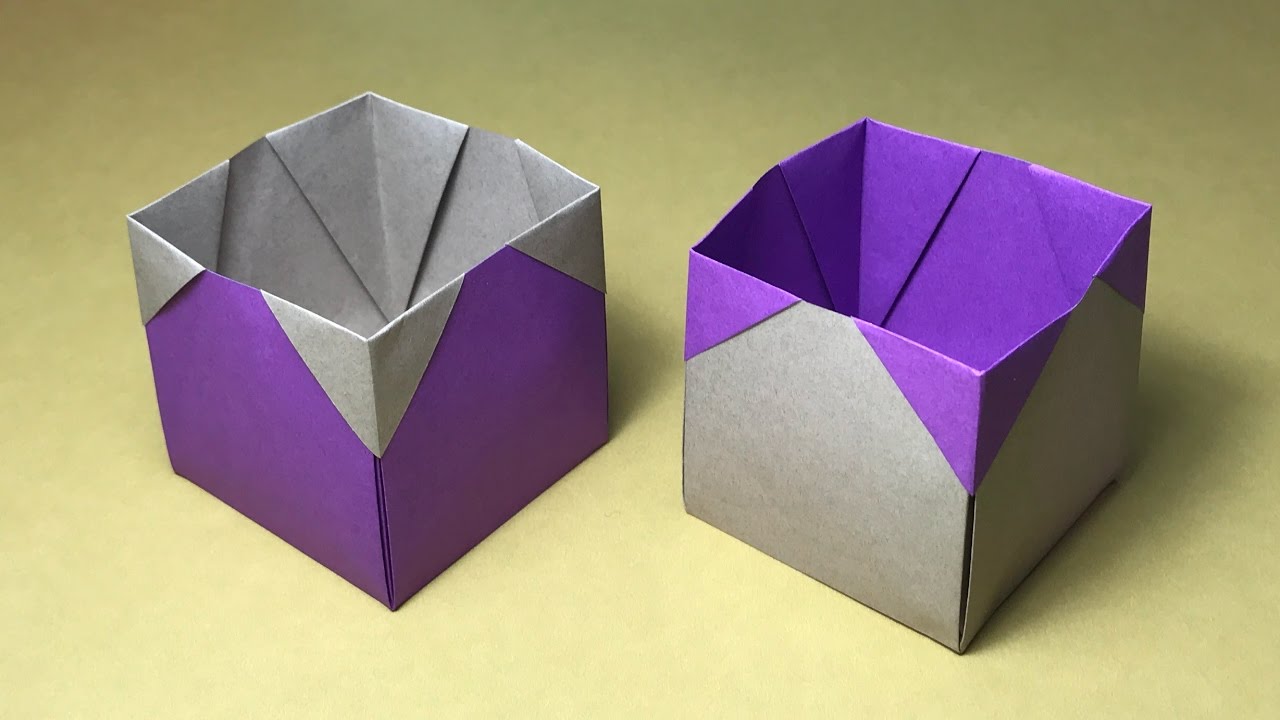 折り紙　簡単なゴミ箱の折り方　作り方