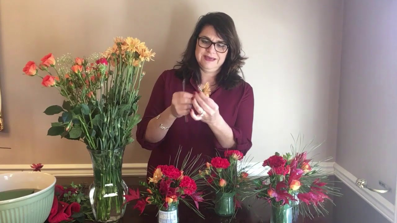 Easy Small FlowerArrangements Using a Bandana