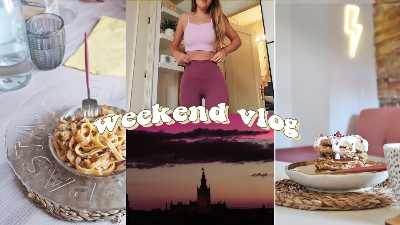 vlog fin de semana ✨l carbonara vegetariana, sacando trastos, pelis nuevas y un atardecer increíble
