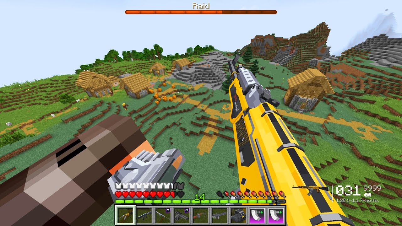Flying Hero Saves a Village from a Pillager 7-Wave Raid 😱 | Minecraft Modern Warfare