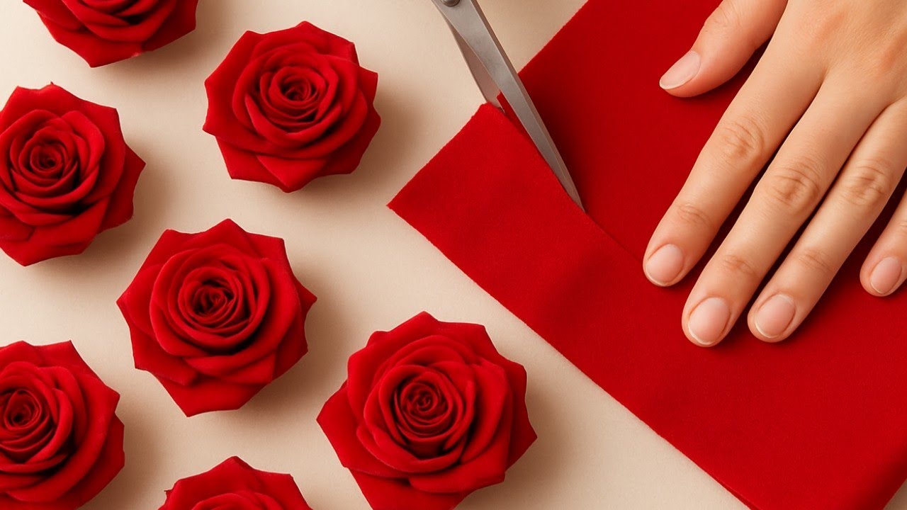How to make fabric flower 🌹 Super Easy Fabric Rose Flower Making  | Diy Flower | Cloth Flower Making
