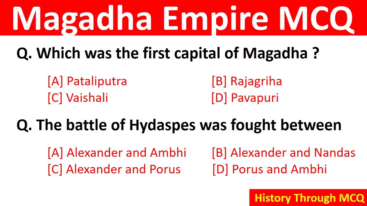 Magadha Empire MCQ/ Magadha kingdom gk questions/ Magadha Empire History MCQ/ In English/Competitive