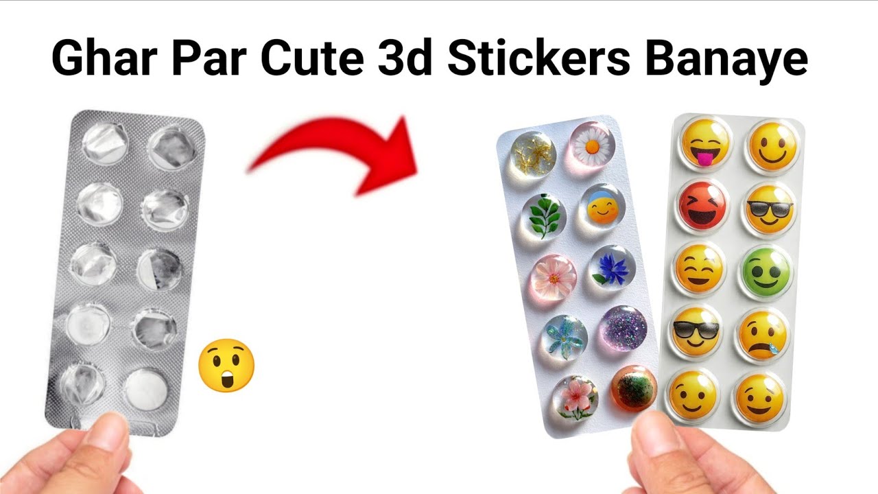 DIY Homemade 3d Stickers🤩🥰/how to make stickers at home/easy stickers making/kawai stickers