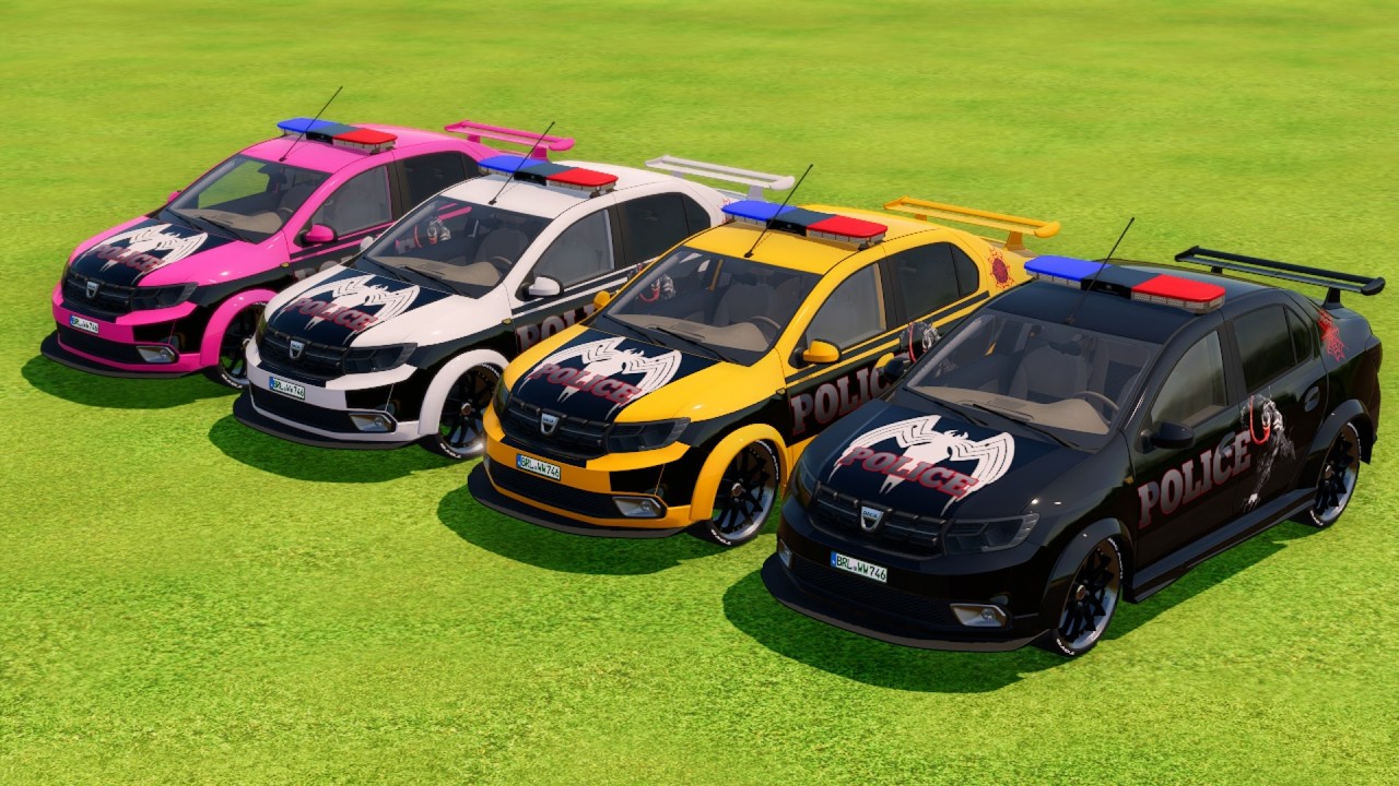 Tranporting Coloful Rainbow Police Cars - Farming Simulator 22 #18