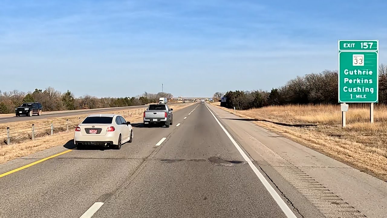 I-35 North from Exit 142 Danforth Road in Edmond OK to Exit 157 Highway 33 Guthrie OK