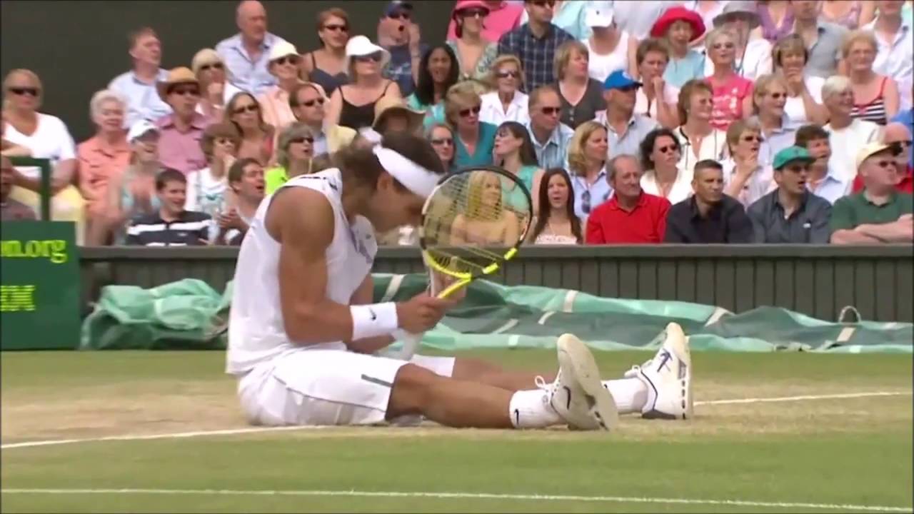 Rafa Nadal - Top 5 Falling Down But Still Able To Win The Point (HD)