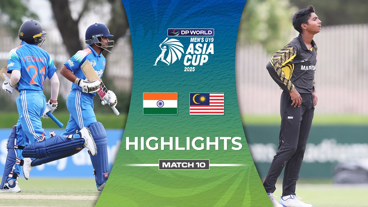 Match 10 | India U19 vs Malaysia U19 | Highlights | DP World Men's U19 Asia Cup 2025