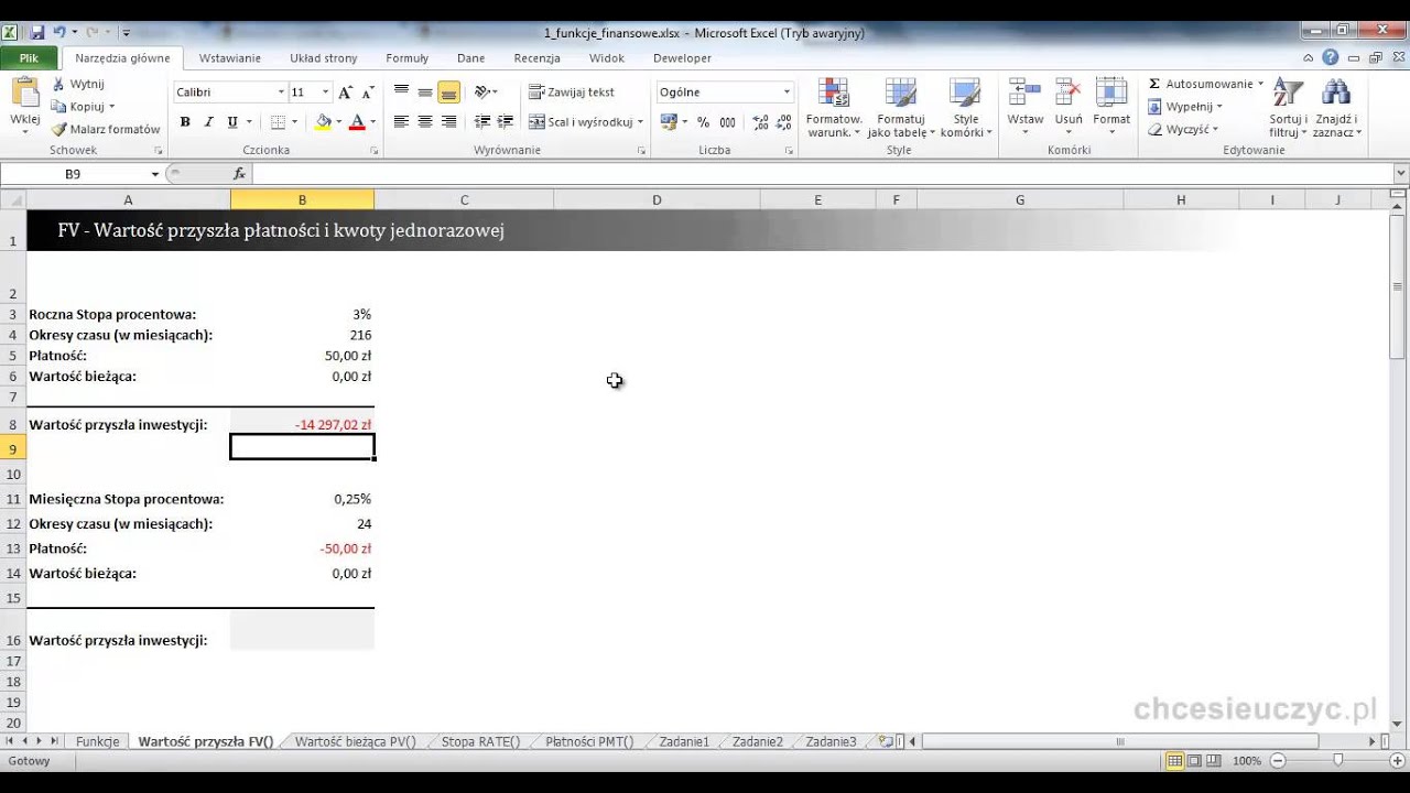 Kurs Excel Controlling i Finanse - [lekcja #1] - Future value - FV() cz.1