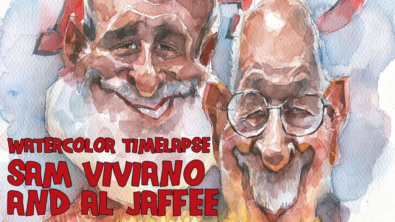 Watercolor timelapse  -  Sam Viviano and Al Jaffee  - by Leonardo Rodr&iacute;guez