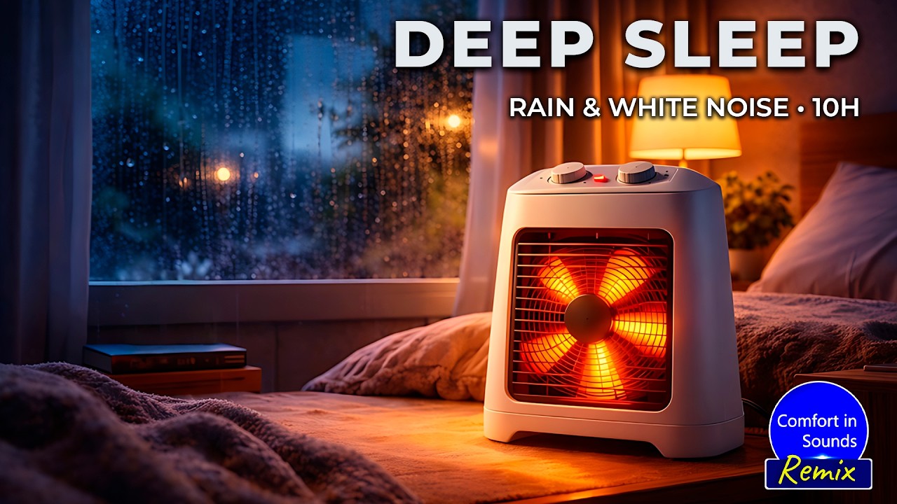 Уютный белый шум от дождя и обогревателя – 10 часов для глубокого сна