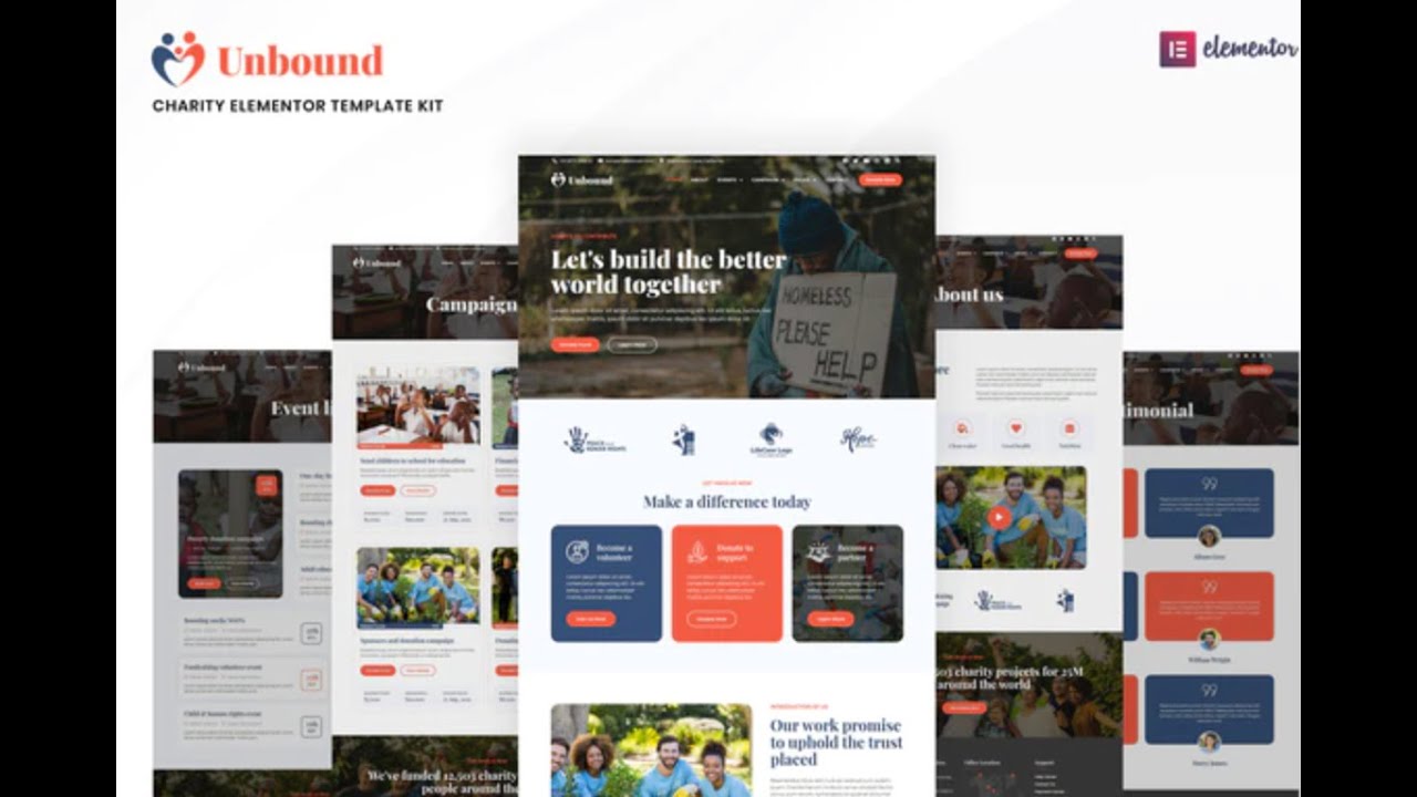 How To Buy Unbound &ndash; Charity & Nonprofit Elementor Template Kit 2.50 $ Only