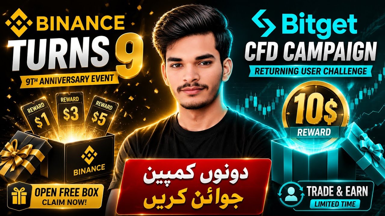 Binance 9th Anniversary Offer + Bitget CFD Returning User Challenge | Campaign Full Detils Process