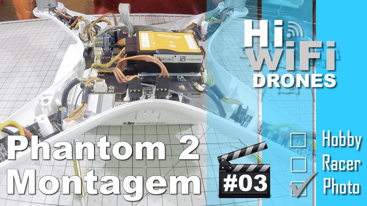 Como Montar um Drone Phantom 2 - Parte 03 - Montagem do Body Original - Chegou o conector da antena!