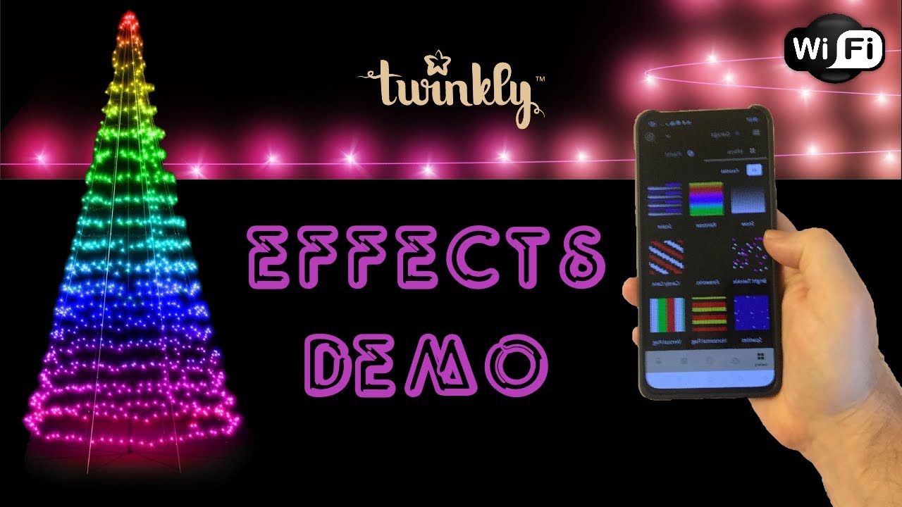 Twinkly Light Tree - Effects Demo - Super Easy Christmas Lightshow!