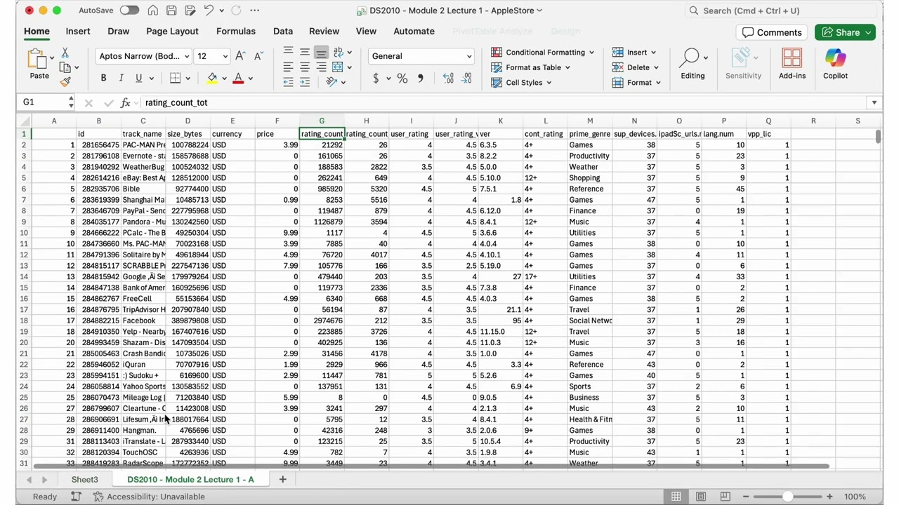 DS2010   Module 02 Lecture 1   Pivot Tables
