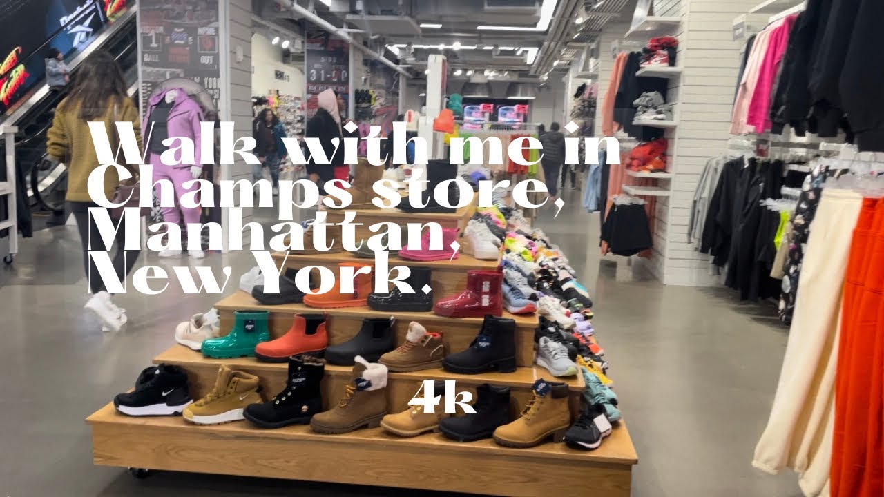 Walk with me in Champs store, Manhattan, New York, 4k.