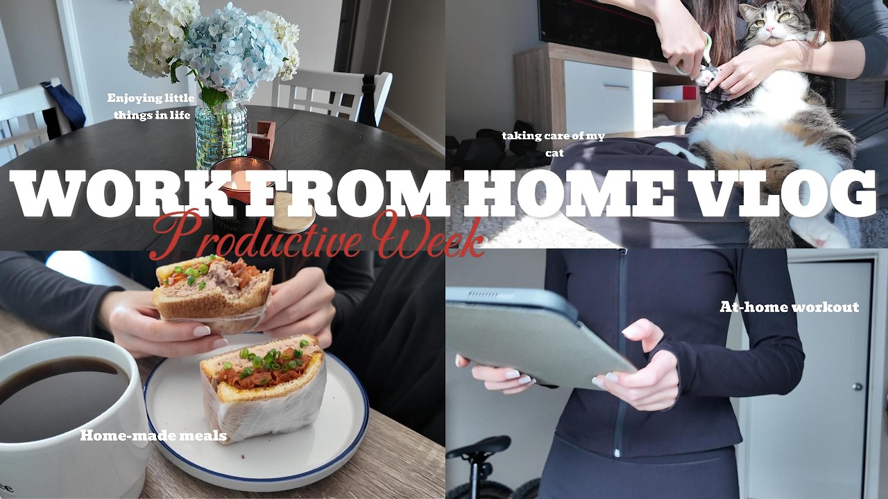 Day in My Life|Trying a 6AM Routine☀️| Work From Home Vlog, Home Workout, Cooking & Cat🐱🌿