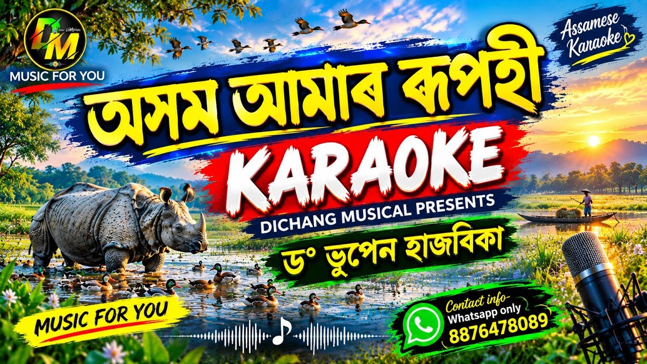 Axom Amar Rupohi KARAOKE, Dr Bhupen Hazarika Song ,Mousumi Saharia