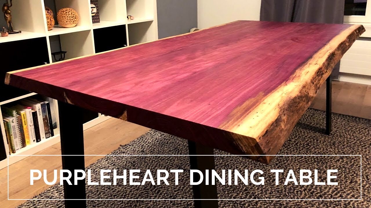 Purple Live Edge Dining Table - Amaranth/Purpleheart
