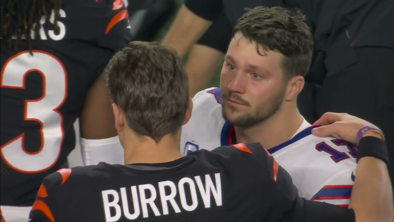 Josh Allen, Bills and Bengals show support on field for  Damar Hamlin