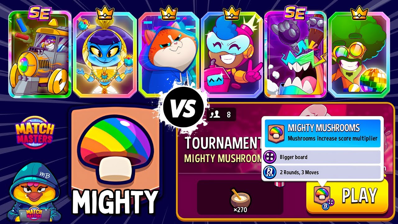 MIGHTY MUSHROOMS + SUPER SIZED 8 PLAYERS TOURNAMENT | Match Masters PVP