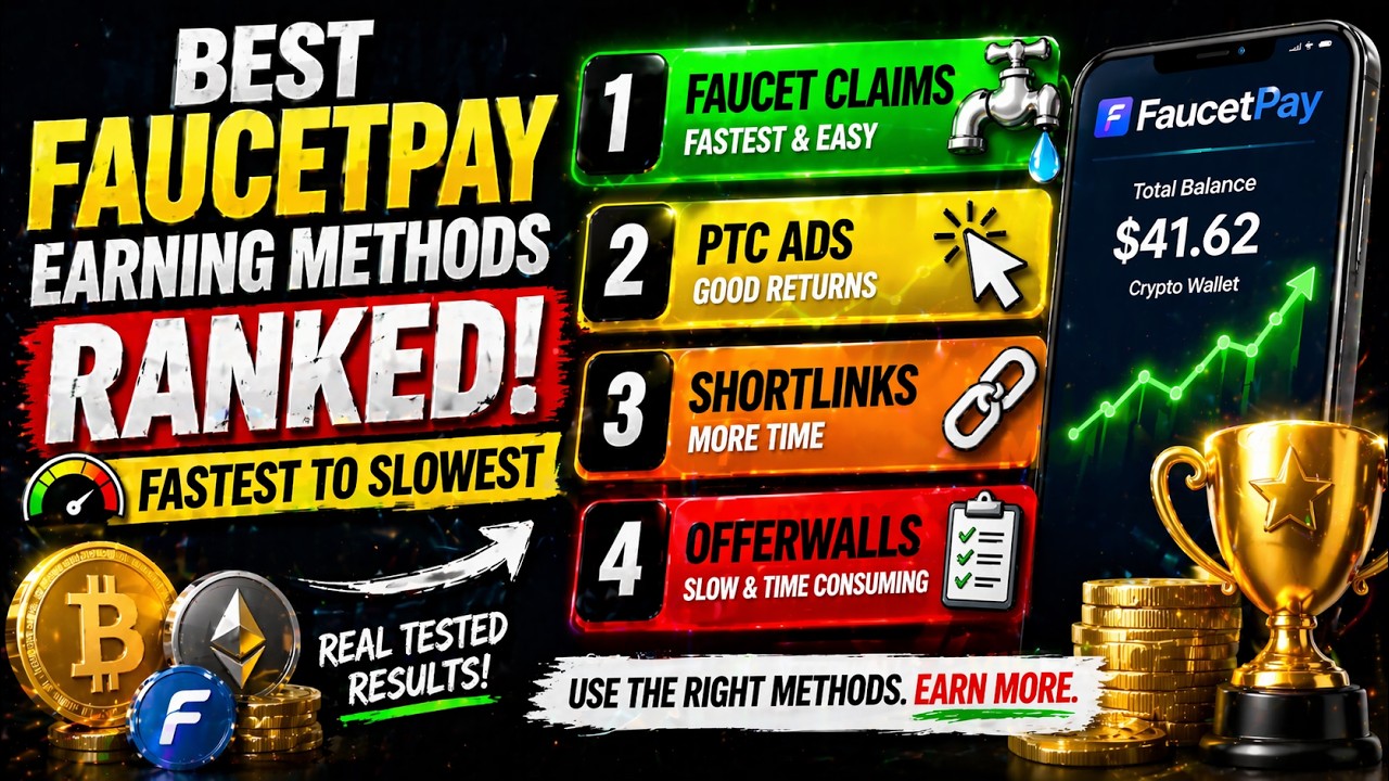 Best FaucetPay Earning Methods Ranked (Fastest to Slowest)