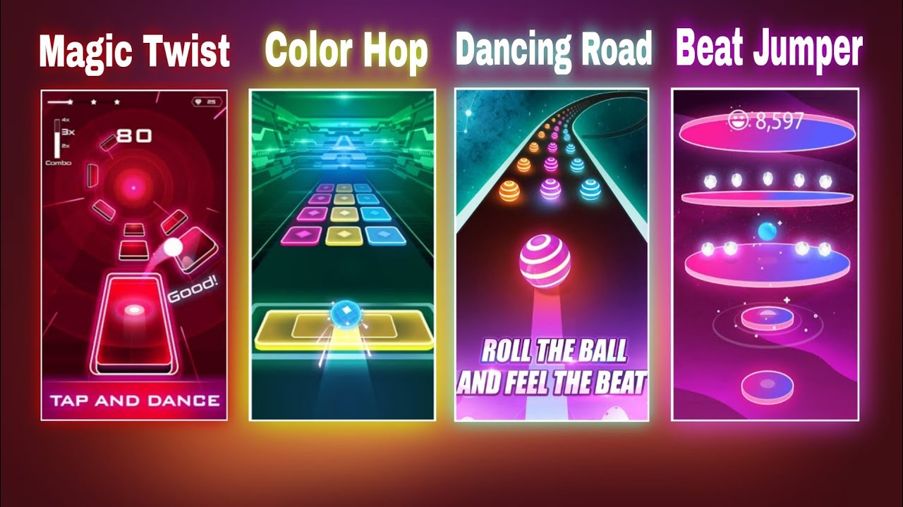 Magic Twist Vs Color Hop 3D Vs Dancing Road Vs Beat Jumper