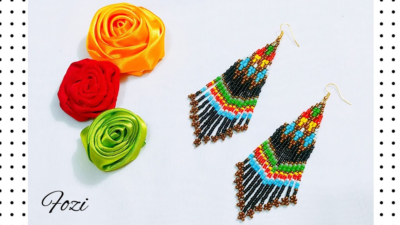 DIY Native American Earrings/ARETES/Brick Stitch
