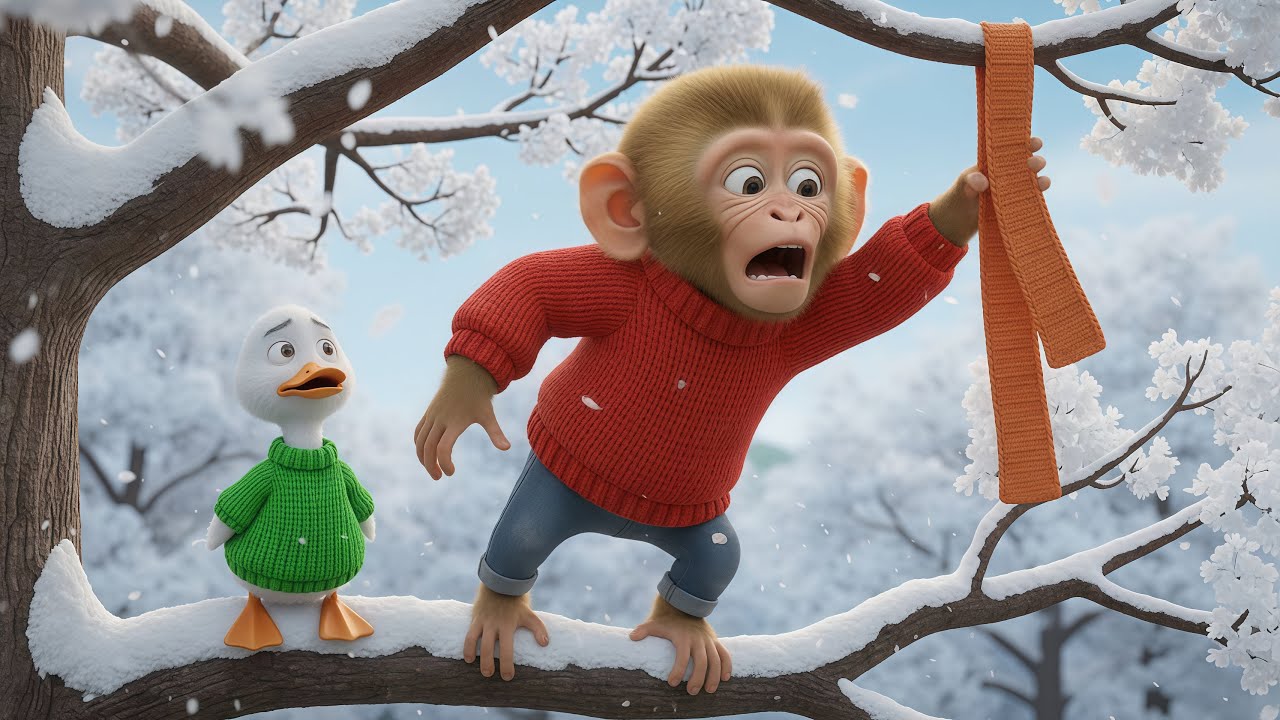Funny Chico the Monkey Knits Scarves for Farm Animals – What Could Go Wrong?