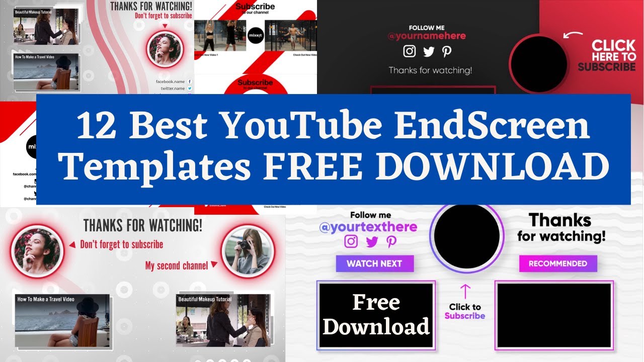 12 Best Youtube Endscreen Templates FREE
