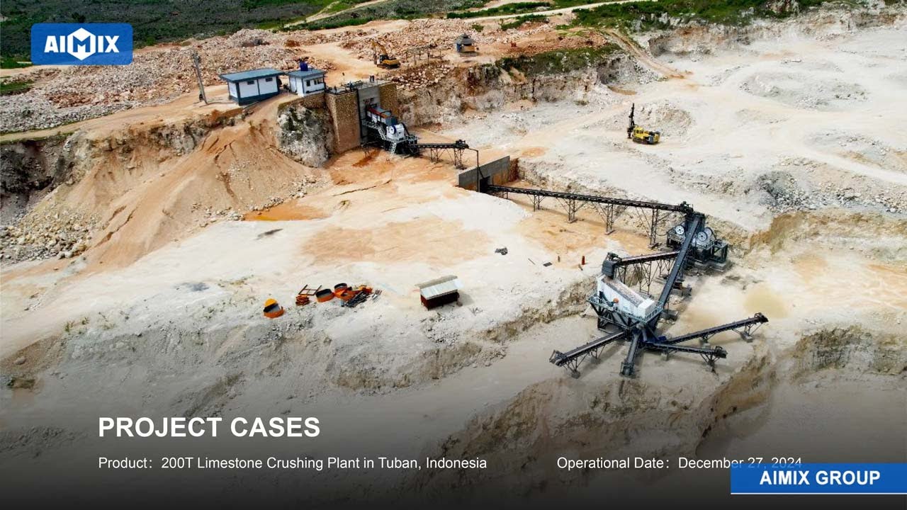 Operaci&oacute;n de Planta Trituradora de Piedra Caliza Personalizada AIMIX de 200 TPH en Indonesia