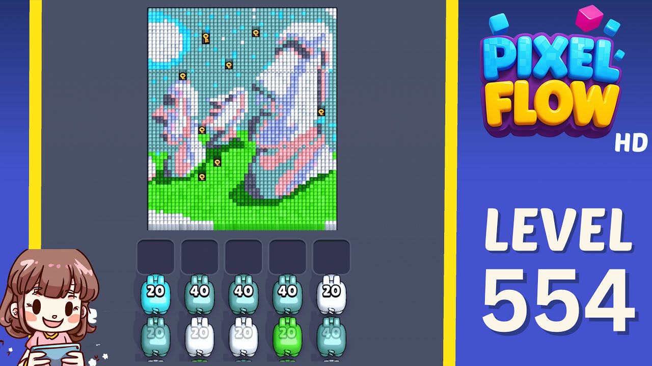 Pixel Flow Level 554 Solution Walkthrough