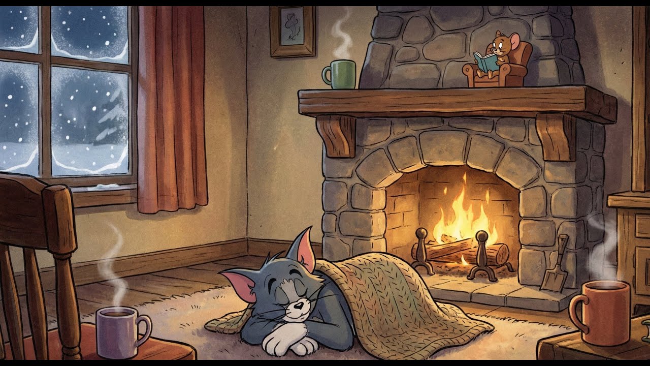 Tom & Jerry | Cozy Winter Nights ❄️🧣| Snowfall, Fireplace