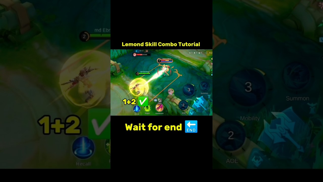 Lemond Skill Combo Tutorial Mobile Legends #lemond #mlbb #tutorial #ml2b #mobilelegends