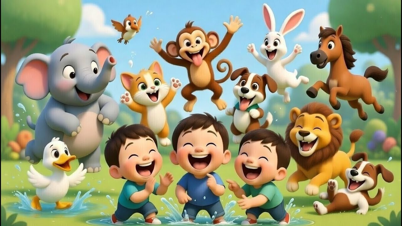 Funny Animals Rhymes | Cartoon Kids Song | 3D Cartoon Baby Videos