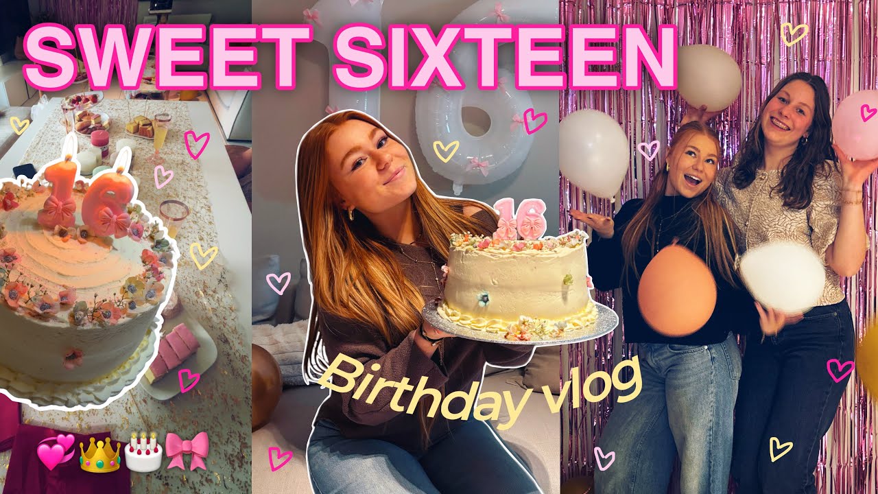 Sweet Sixteen Birthday Vlog 🎂💗 | Family, Cake & Sleepover