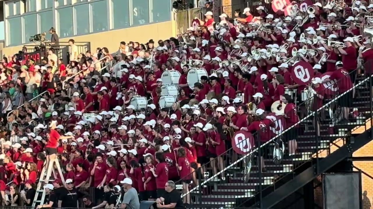8-21-25 The University of Oklahoma Marching Band play their first game with the full 