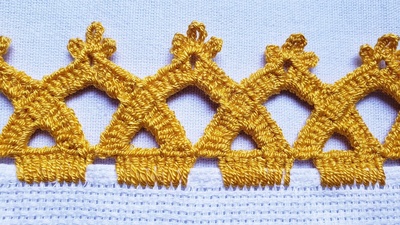 Barrado/bico para pano de prato #carreiraunica #crochê #barradinhodecroche#crochet  💫#237