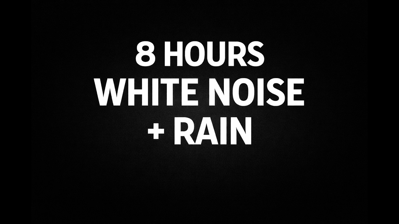 8 Hours White Noise + Light Rain Sounds for Sleep | Relaxing Night Noise | Dark Screen