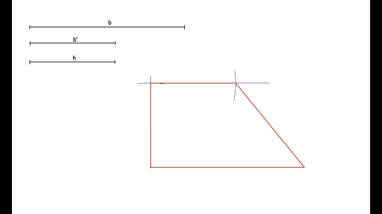 Construcción de un trapecio rectángulo dadas las bases y la altura