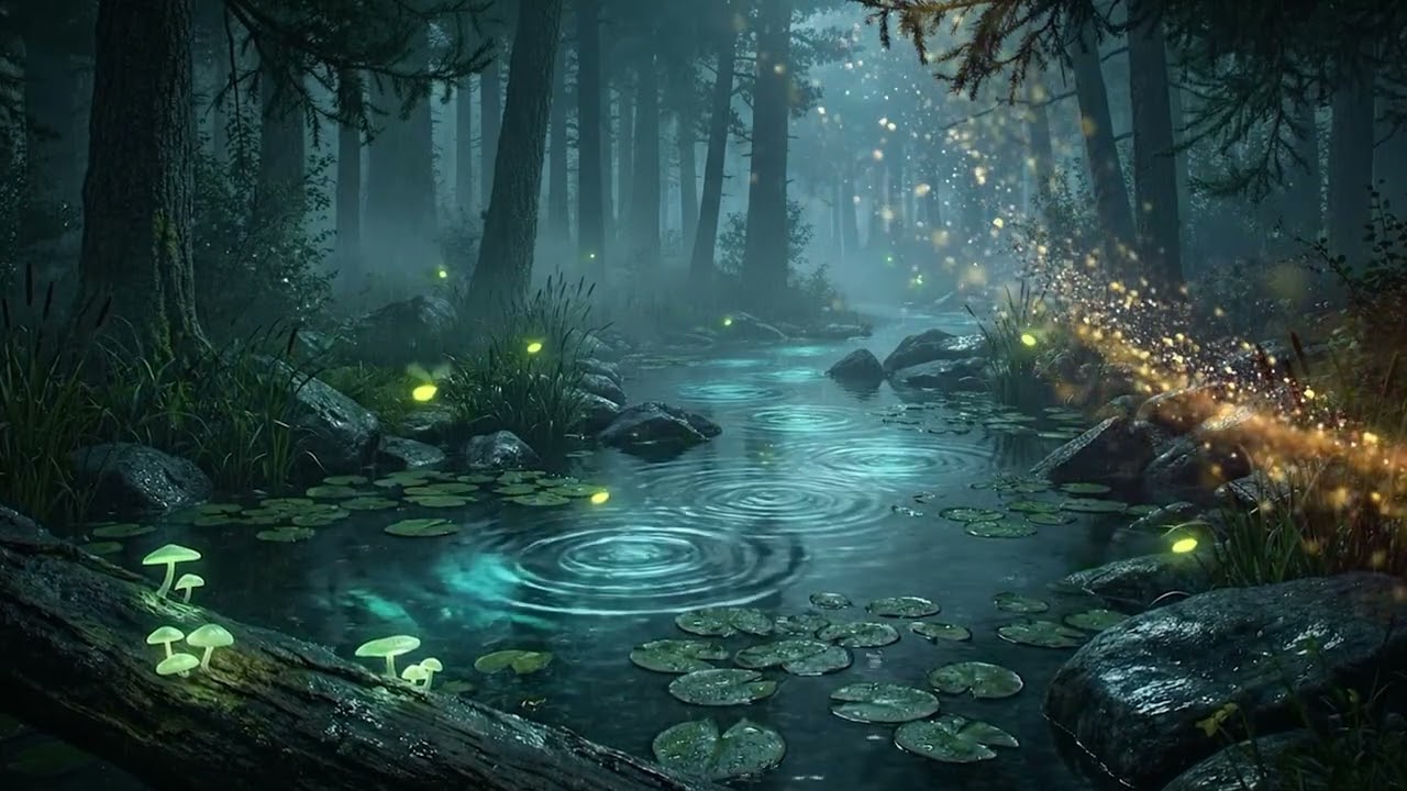 Night Forest Stream Sounds 🌙 Gece Dere Sesi | Sleep, Meditation & Relaxation