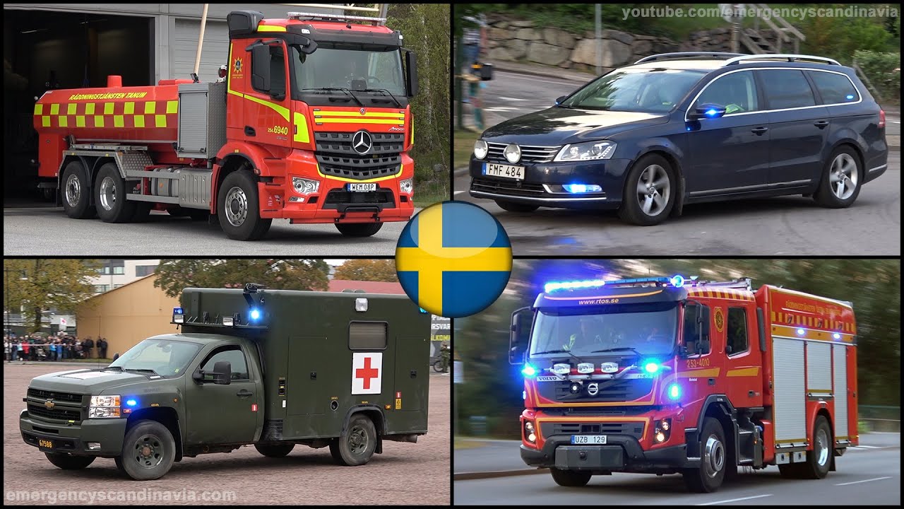 🟠 Police Cars, Fire Trucks, and Ambulances responding – Sweden (collection)