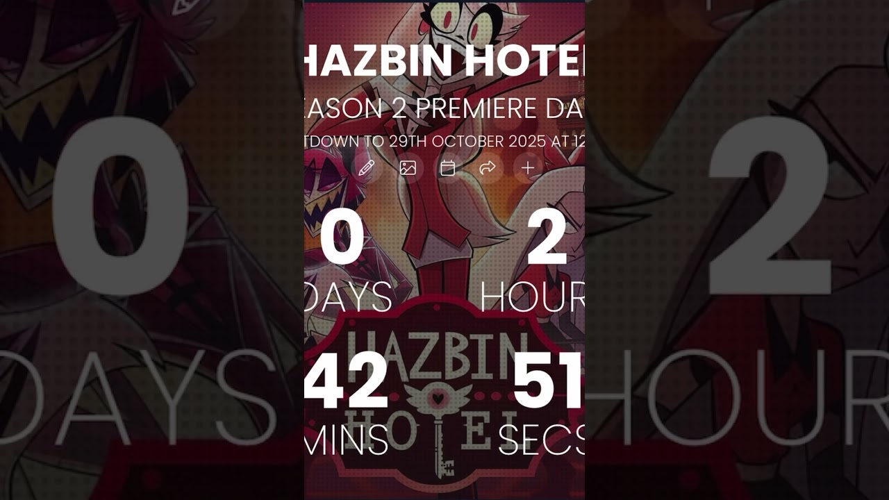 Hazbin hotel season two episode one and two release countdown ￼#hazbinhotel #hazbinhotelseason2