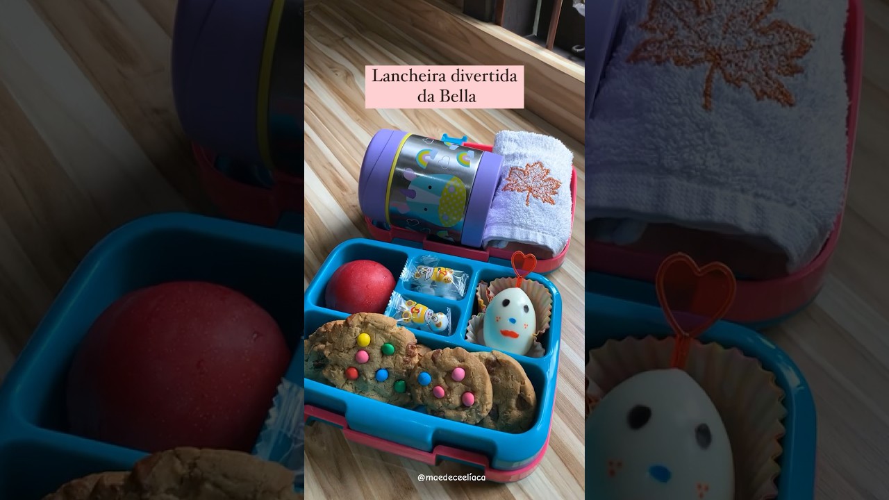 Lancheira divertida sem gl&uacute;ten da Bella #lancheira#semgl&uacute;ten #lunchbox